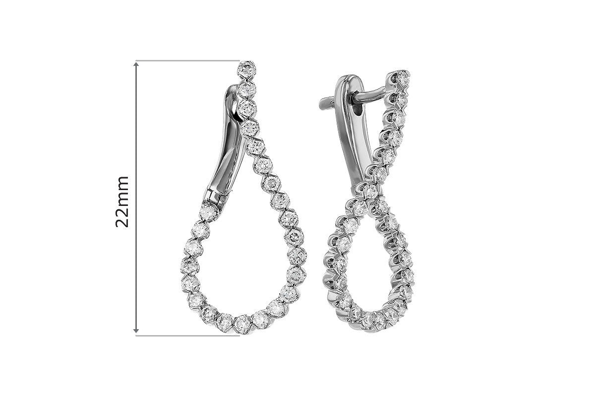 Allison Kaufman Diamond Earrings in 14K White Gold, 0.50 ctw (E2417), alternate view