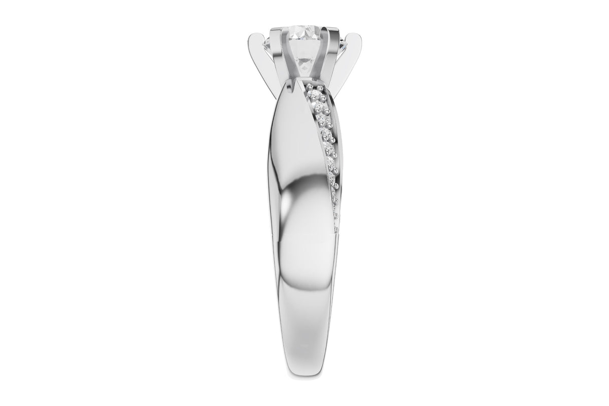Allison Kaufman Diamond Engagement Ring Semi-Mount in 14K White Gold, 0.12 ctw (L7940), alternate view