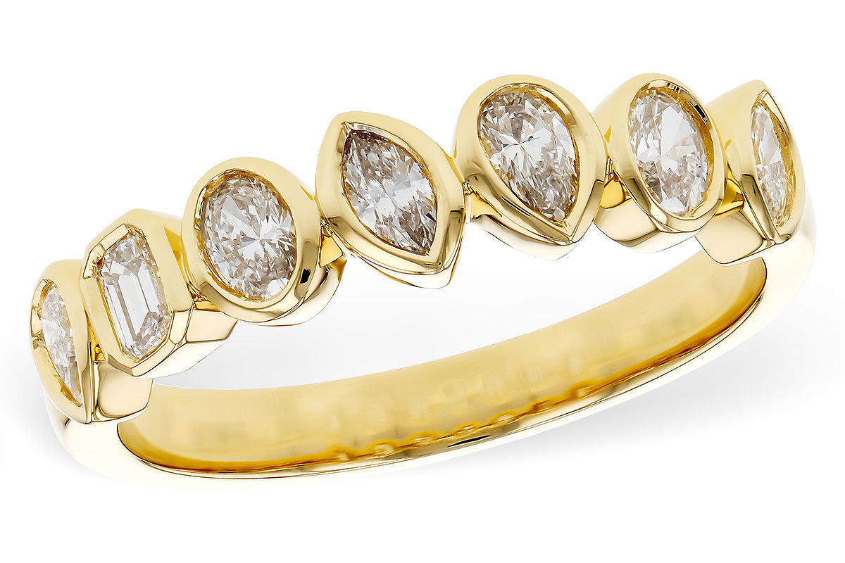 Allison Kaufman Fancy-Cut Diamond Wedding Band in 14K Yellow Gold, 0.62 ctw