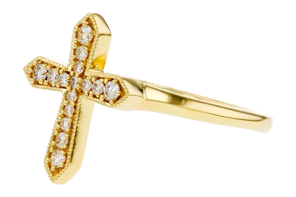 Allison Kaufman Diamond Ring in 14K Yellow Gold, 0.15 ctw, alternate view