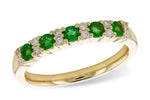 Allison Kaufman Emerald & Diamond Wedding Band in 14K Yellow Gold, 0.47 ctw