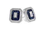 Allison Kaufman Sapphire & Diamond Earrings in 14K White Gold, 2.05 ctw