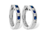 Allison Kaufman Sapphire & Diamond Earrings in 14K White Gold, 0.50 ctw