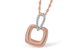 Allison Kaufman Diamond Necklace in 14K Rose & White Gold, 0.09 ctw (N8250)