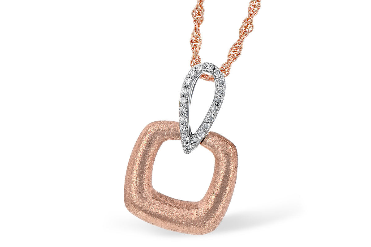 Allison Kaufman Diamond Necklace in 14K Rose & White Gold, 0.09 ctw (N8250)