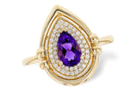 Allison Kaufman Amethyst & Diamond Ring in 14K Yellow Gold, 0.86 ctw