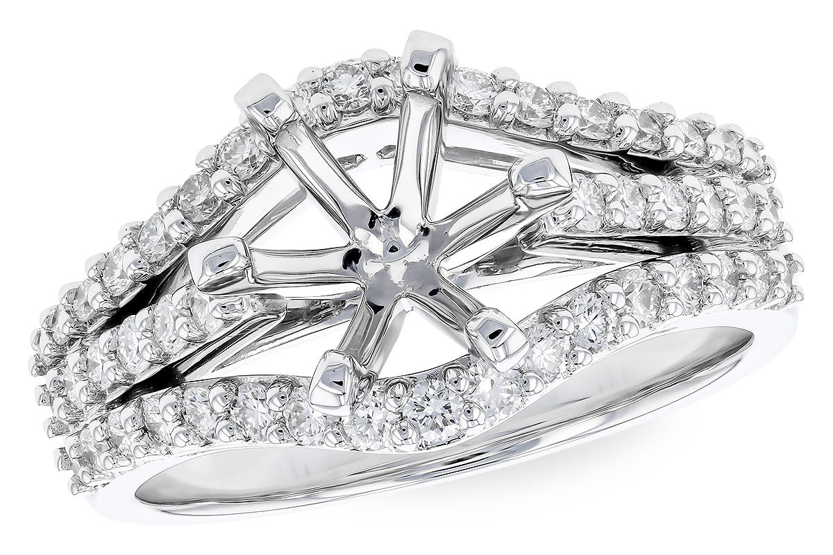 Allison Kaufman Diamond Engagement Ring Semi-Mount in 14K White Gold, 0.67 ctw (L7841)