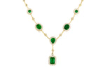 Allison Kaufman Emerald, Ruby & Diamond Necklace in 14K Yellow Gold, 2.08 ctw