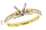 Allison Kaufman Baguette Diamond Engagement Ring Semi-Mount in 14K Yellow Gold, 0.38 ctw, alternate view