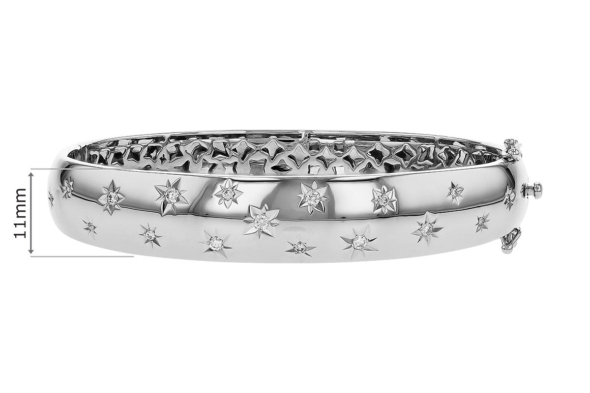 Allison Kaufman Diamond Bangle Bracelet in 14K White Gold, 0.30 ctw, alternate view