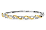 Allison Kaufman Diamond Bangle Bracelet in 14K Two-Tone Gold, 0.42 ctw (B1233)