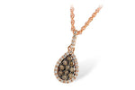 Allison Kaufman Brown Diamond Necklace in 14K Rose Gold, 0.41 ctw (N7677)