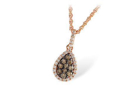 Allison Kaufman Brown Diamond Necklace in 14K Rose Gold, 0.41 ctw (N7677)