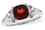 Allison Kaufman Garnet & Diamond Ring in 14K White Gold, 1.75 ctw (D6052)