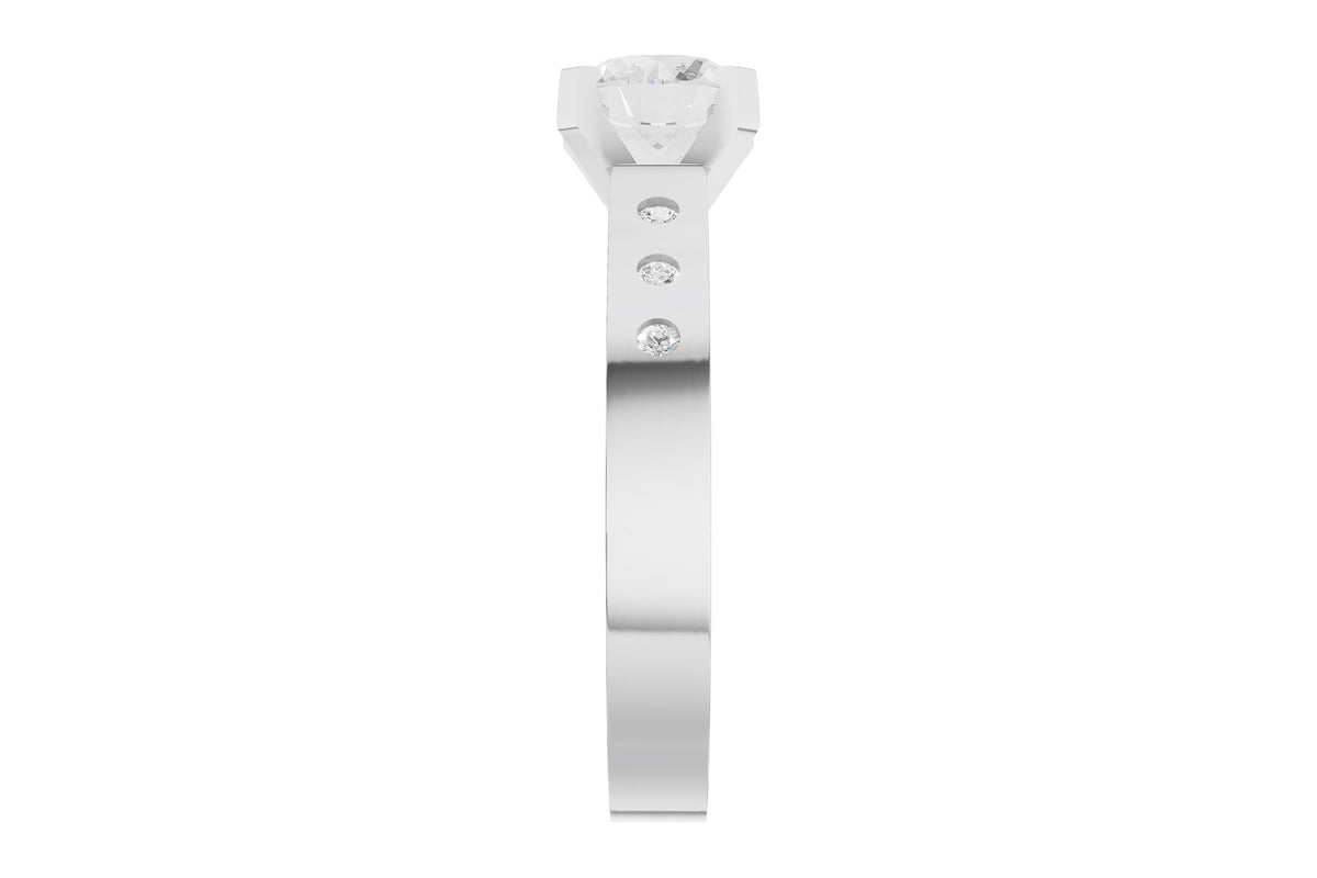 Allison Kaufman Diamond Engagement Ring Semi-Mount in 14K White Gold, 0.09 ctw (L7932), alternate view