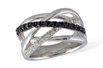 Allison Kaufman Black Diamond Wedding Band in 14K White Gold, 0.41 ctw