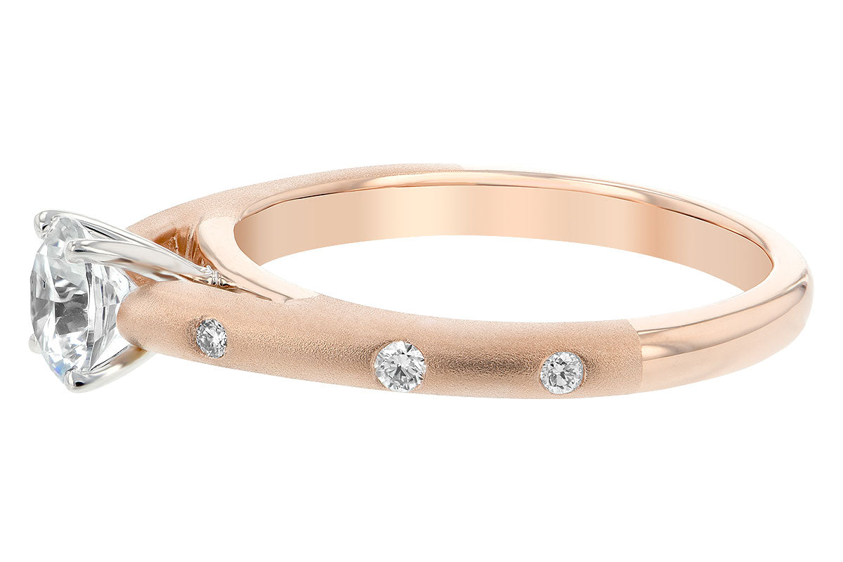 Allison Kaufman Diamond Engagement Ring Semi-Mount in 14K Rose Gold, 0.07 ctw, alternate view