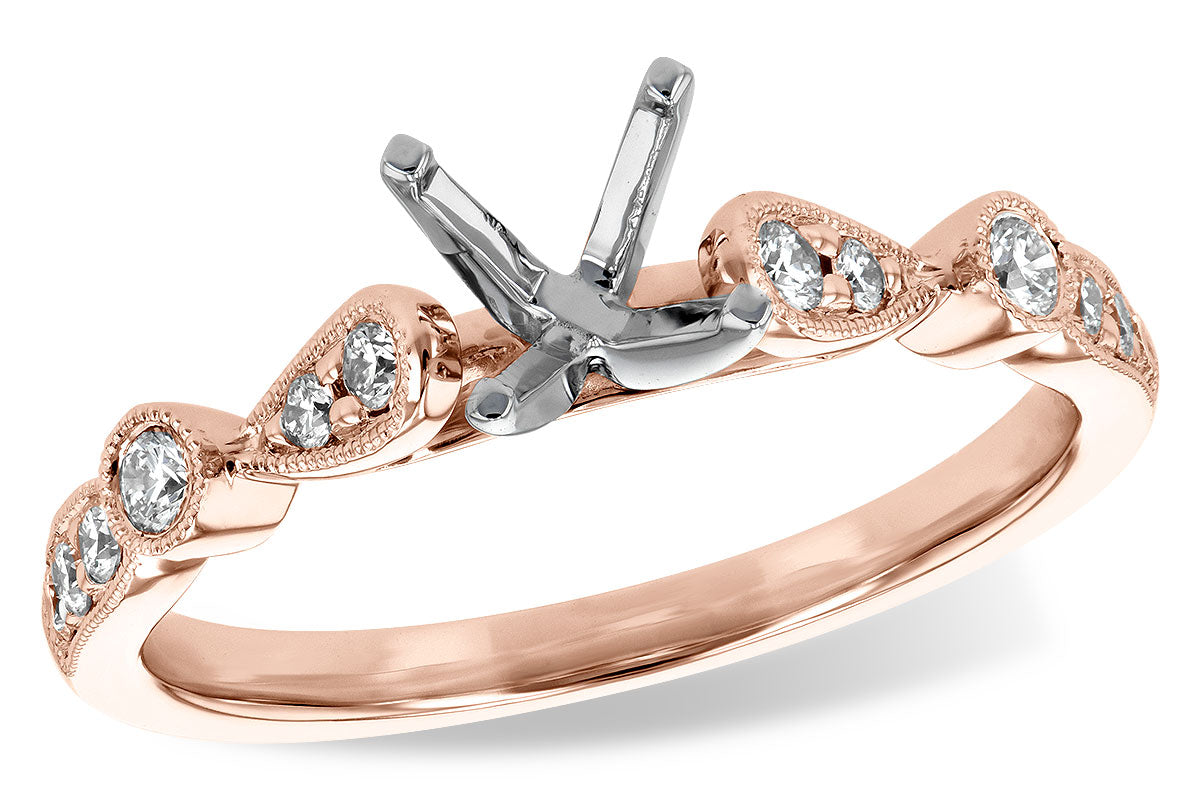 Allison Kaufman Diamond Engagement Ring Semi-Mount in 14K Rose Gold, 0.21 ctw (L7723)