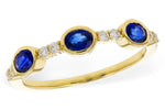 Allison Kaufman Sapphire & Diamond Wedding Band in 14K Yellow Gold, 0.84 ctw