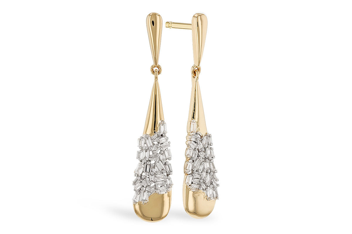 Allison Kaufman Baguette Diamond Earrings in 14K Yellow Gold, 0.20 ctw
