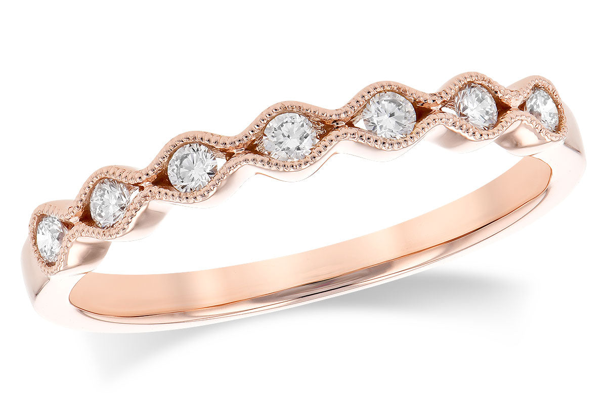 Allison Kaufman Diamond Wedding Band in 14K Rose Gold, 0.17 ctw (W2449)