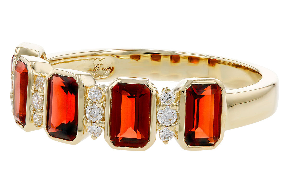 Allison Kaufman Garnet & Diamond Ring in 14K Yellow Gold, 1.74 ctw, alternate view
