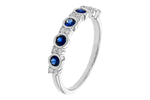 Allison Kaufman Sapphire & Diamond Wedding Band in 14K White Gold, 0.46 ctw, alternate view