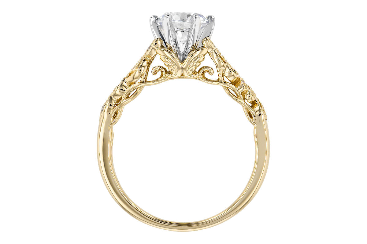 Allison Kaufman Diamond Engagement Ring Semi-Mount in 14K Yellow Gold, 0.06 ctw (L7719), alternate view