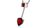Allison Kaufman Garnet & Diamond Necklace in 14K White Gold, 2.20 ctw, alternate view