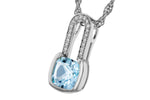 Allison Kaufman Blue Topaz & Diamond Necklace in 14K White Gold, 0.95 ctw (N8832), alternate view