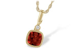 Allison Kaufman Garnet & Diamond Necklace in 14K Yellow Gold, 1.20 ctw