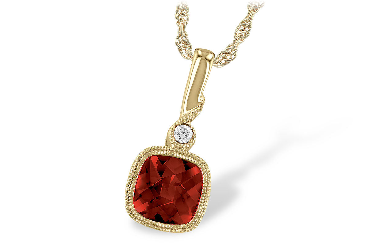 Allison Kaufman Garnet & Diamond Necklace in 14K Yellow Gold, 1.20 ctw