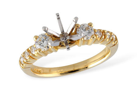 Allison Kaufman Diamond Engagement Ring Semi-Mount in 14K Yellow Gold, 0.50 ctw (LR102-50)