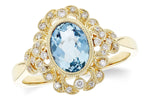 Allison Kaufman Aquamarine & Diamond Ring in 14K Yellow Gold, 1.14 ctw