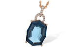 Allison Kaufman London Blue Topaz & Diamond Necklace in 14K Rose Gold, 11.85 ctw