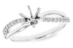 Allison Kaufman Diamond Engagement Ring Semi-Mount in 14K White Gold, 0.15 ctw