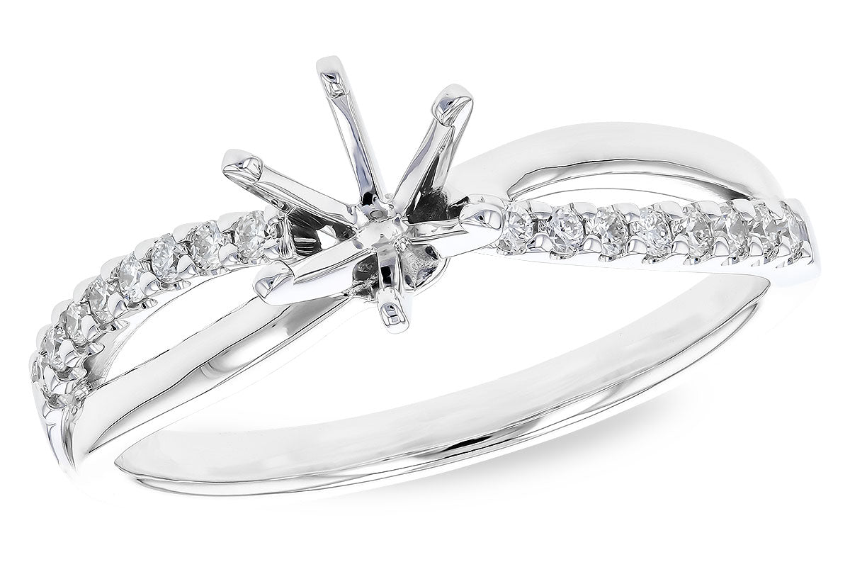 Allison Kaufman Diamond Engagement Ring Semi-Mount in 14K White Gold, 0.15 ctw