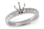 Allison Kaufman Diamond Engagement Ring Semi-Mount in 14K White Gold, 0.45 ctw
