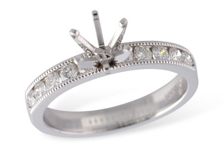 Allison Kaufman Diamond Engagement Ring Semi-Mount in 14K White Gold, 0.45 ctw