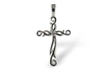 Allison Kaufman Diamond Pendant in 14K White Gold, 0.01 ctw