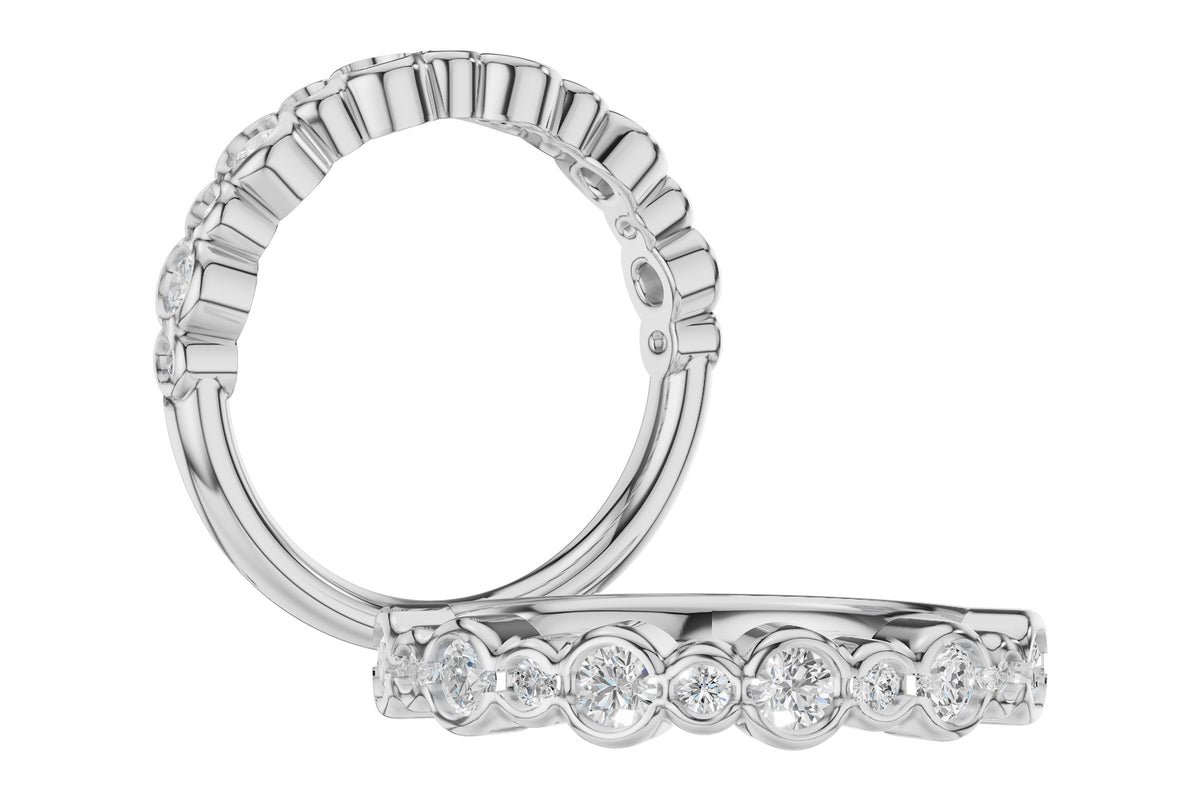 Allison Kaufman Diamond Wedding Band in 14K White Gold, 0.52 ctw, alternate view