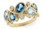 Allison Kaufman Blue Topaz & Diamond Ring in 14K Yellow Gold, 2.75 ctw