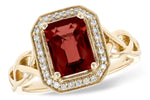 Allison Kaufman Garnet & Diamond Ring in 14K Yellow Gold, 2.00 ctw