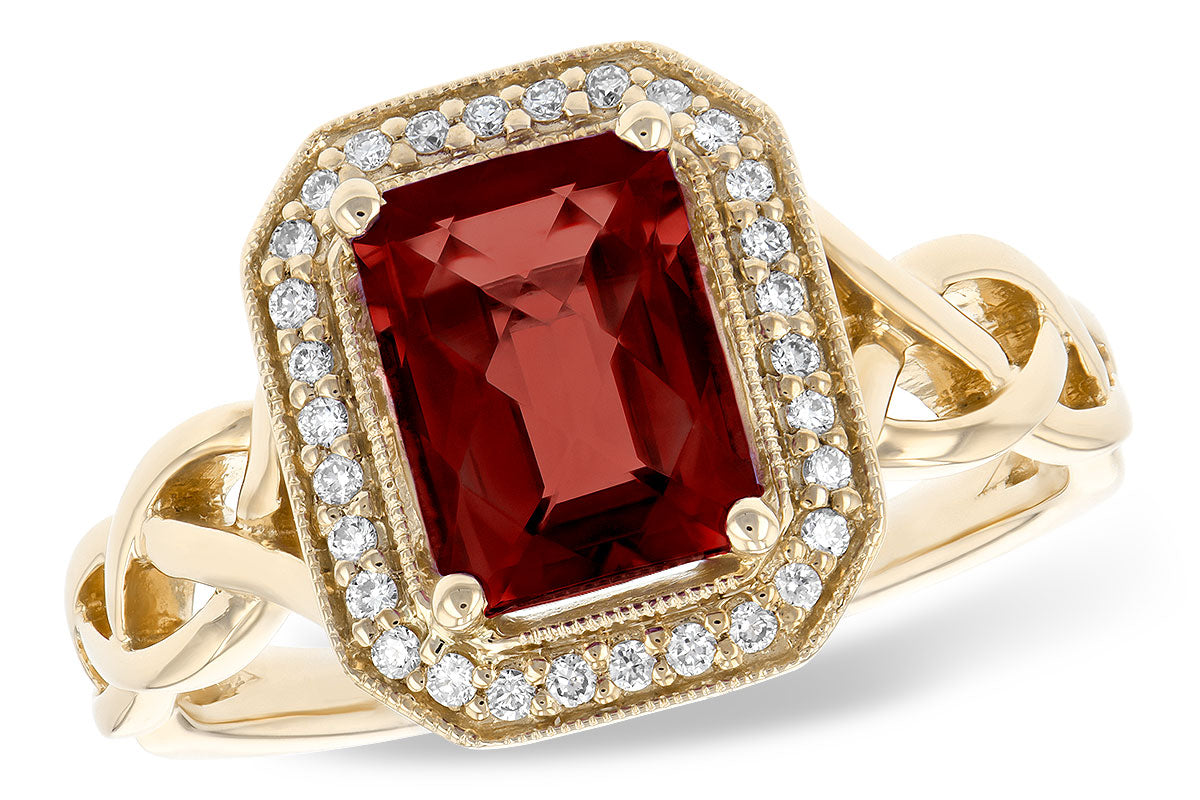 Allison Kaufman Garnet & Diamond Ring in 14K Yellow Gold, 2.00 ctw