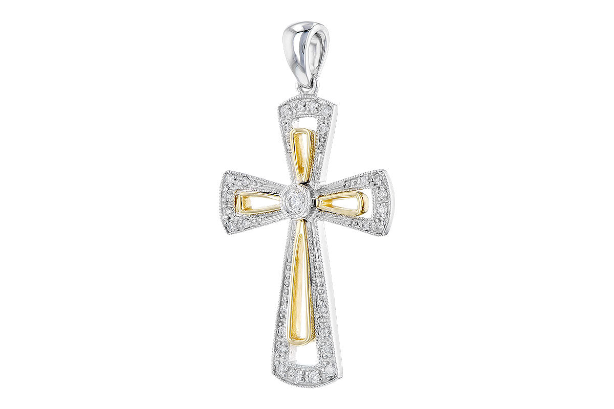 Allison Kaufman Diamond Pendant in 14K Two-Tone Gold, 0.15 ctw, alternate view