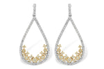 Allison Kaufman Yellow Diamond Earrings in 14K Two-Tone Gold, 0.75 ctw