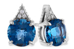 Allison Kaufman London Blue Topaz & Diamond Earrings in 14K White Gold, 1.90 ctw