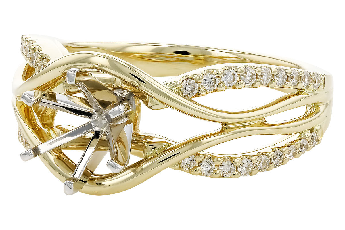 Allison Kaufman Diamond Engagement Ring Semi-Mount in 14K Yellow Gold, 0.25 ctw (L7617), alternate view