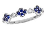 Allison Kaufman Sapphire & Diamond Wedding Band in 14K White Gold, 0.31 ctw