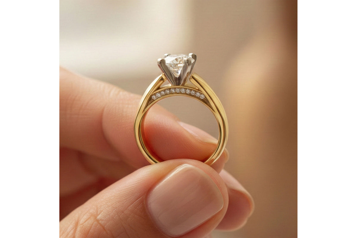 Allison Kaufman Diamond Engagement Ring Semi-Mount in 14K White Gold, 0.08 ctw (L7943), alternate view